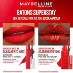 Maybelline Super Stay Vinyl Ink Longwear No-Budge Liquid Lipcolor Makeup, Highly Pigmented Color and Instant Shine, Lippy, Cranberry Red Lipstick, 0.14 fl oz, 1 Count