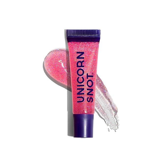 UNICORN SNOT Glitter Lip Gloss - Long-Lasting Sparkly Lip Shine - Vegan & Cruelty Free Non-Sticky Formula - Gloss for Festivals and Rave Makeup - High-Shine Glitter Lip Gloss, Pink (Flamingo)