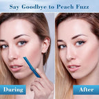 Dermaplane Razor for Women Face with 6 Refill Blades, Dermaplaning Tool Face Razors for Removes Facial Hair, Peach Fuzz, Reusable Metal Handle Eyebrow Razor (Blue)