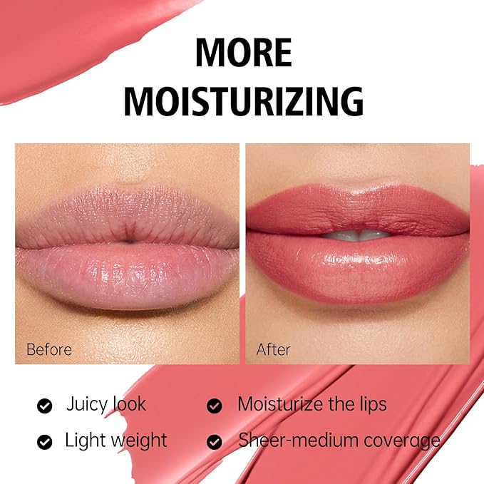 MAKI YIKA Moisture Berry Red Lipstick for Women Hydrate Lip Gloss for Dry Cracked Lips Weightless Glossy Lip Color Juicy Finish,MA057 Yummy Berry