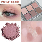 6 Colors Nude Champagne Gold Matte Shimmer Eyeshadow Palette for Eye Makeup,High Pigmented Brown Eye Shadow Primers Powder Palet de sombras de ojos