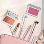 GLO&RAY Angled Concealer Brush with Cap – Flat Top Synthetic Makeup Brush for Under Eye, Spot Coverage, Travel Size Concealer Blending Tool for Liquid & Cream Application (Pink)