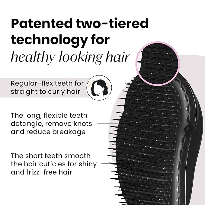 Tangle Teezer Original Detangler Brush, Dry & Wet Hairbrush for All Hair Types, Panther Black
