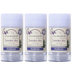 A La Maison de Provence Natural Aluminum-Free Deodorant Traditional French Milled Formula | Long Lasting Safe and Effective | Free of SLS, Parabens and Sulfates (3 x 2.4 oz, Lavender Aloe)
