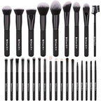 DUcare 27Pcs Makeup Brush Set Black Professional Premium Cosmetic Brushes for Foundation, Concealer, Eyeshadow, Blending, Powder, Contouring