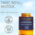 Brush On Block Mineral Sunscreen Powder Refill, Natural Broad-Spectrum SPF 30, Safe for Sensitive Skin, UVA UVB Face Protection, Reef Friendly (Touch of Tan - Refill)