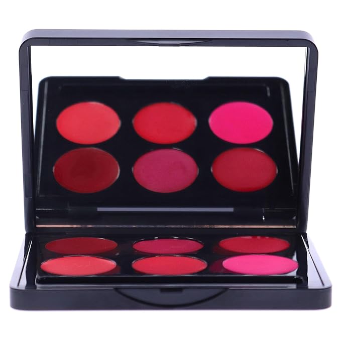 Lipcolourbox 6 Colours - Practical And Professional Lip Color Palette - Soft And Smooth Lips - Long Lasting Color And Shine- Pink - 1 Pc