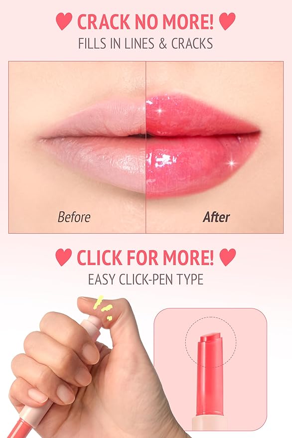 SELF BEAUTY Veganize Collagen Lip Glass Balm - Hydrating Lip w/Hyaluronic Acid - Vegan Korean Lip Balm Moisturizing Lip Care – Lip Gloss Repair for Dry Cracked Lips 0.06 oz (#12 Pinkmelon Glow)