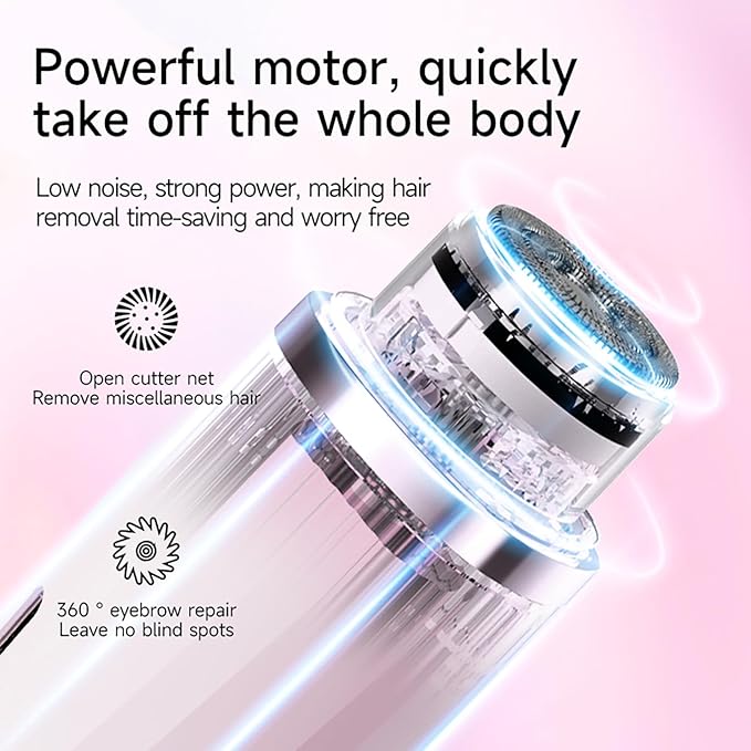 New Electric Bikini Trimmers for Women, Travel Razors, Glowhave Double Headed Shaver, Body Hair Trimmer, Rechargeable Painless Professional Shaver, Suitable for Underarms, Legs, Arms,Face (Pink)