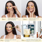 PLANTIFIQUE Gold Under Eye Patches for Puffy Eyes and Dark Circles 5 Pairs Under Eye Masks for Dark Circles and Puffiness Eye Gels with Collagen & Caffeine Eye Patches Gold Eye Mask Skincare