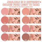 8 Colors Blush Palette,Shimmer Silky Matte Blush Powder Palette,Professional Cute Face Contour Highlighter Blush Palette with Blush Makeup Brush