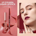 LANGMANNI 6 Matte Lipstick with 6 Lipliners Durable Makeup Set,Long-Lasting Non-Stick Cup Not Fade Waterproof Pigmented Velvet Lipgloss Kit Beauty Cosmetics Makeup Gift for Girls (#B)