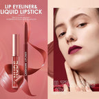 LANGMANNI 4pcs Matte Lipstick with Lipliners Durable Makeup Set,Long-Lasting Non-Stick Cup Not Fade Waterproof Pigmented Velvet Lipgloss Kit Beauty Cosmetics Makeup Gift for Girls(#1+2+8+11)