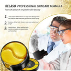 Golden Glow Under Eye Patches for Puffy Eyes - 60Pcs Eye Gels Rejuvenating Treatment for Dark Circles, Puffiness, Refreshing,Revitalizing Looks Less Tired