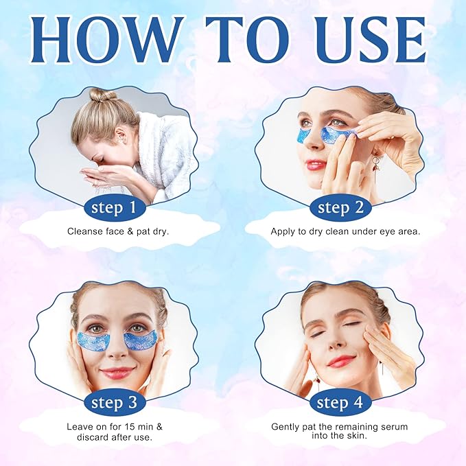 Under Eye Patches(18 Pairs) for puffy eyes - Eye Mask with Natural Marine Collagen, Diminish dark circles, Wrinkles, Hyaluronic Acid - Anti-Aging Under Eye Mask for Face Care
