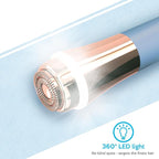 Portable Flawless Facial Hair Remover for Women – Painless, Fast & Precise Flawless Electric Razor & Epilator for Face, Lips, Chin Hair Removal – 18K Gold-Plated, 360° LED Light