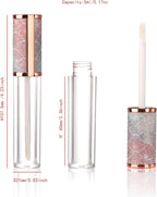 COSIDEA 15pcs Round Empty 5ml 0.17oz lip gloss tubes with wand and fish scale leather cap Lipgloss tube containers for lip oil packing