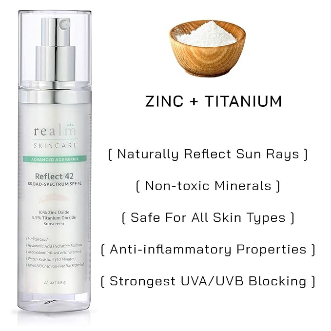 Reflect SPF 42 Tinted Mineral Sunscreen Lotion, Zinc Oxide & Titanium Dioxide, Hyaluronic Acid & Vitamin E, Acne Sunblock, Medical Grade Anti-Aging Face Moisturizer with SPF 2.1 OZ