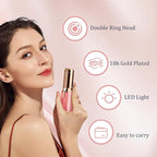 Facial Hair Removal for Women, Portable Painless Hair Remover Device, Rechargeable, with 2 Replacement Heads, for Face, Upper Lip and Chin (Rose god)