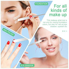 WXJ13 6 Pieces Makeup Spatula and Palette Set Including 2 Stainless Steel Makeup Spatula 2 Leather Cover 2 Makeup Mixing Palette for Eye Shadow/Eyelash/Nail Art/Foundation