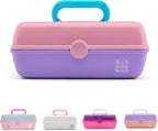 Caboodles Pretty in Petite Makeup Box, Hard Plastic Organizer Box, 2 Swivel Trays, Fashion Mirror, Secure Latch for Safe Travel