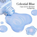 AZUREBEAUTY Nail Polish,Celestial Blue Quick Dry Complete Natural Super Lustrous ,Professional for DIY Manicure and Pedicure at Home