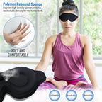 3D Sleep Mask for Men Women | 100% Blackout, Zero Eye Pressure, Breathable Material | Comfortable Night Blindfold for Sleeping, Travel and Meditation (Black)