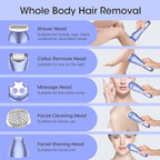 Epilator for Women, 7 in 1 Hair Removal for Women, Body Shaver, Bikini Trimmer, Face Razor, Facial Brush, Face Massage, Foot Callus Remover, IPX7 Waterproof Electric Shavers, Ideal Female Gift