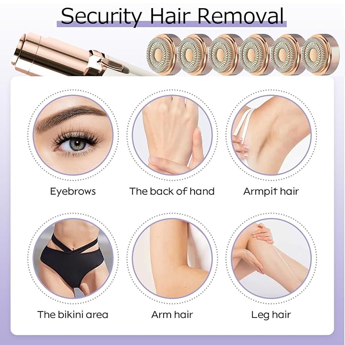 Gen 2 Replacement Heads for Flawless Facial Hair Remover, Shaver Pro Replacement Blades Heads Compatible with Finishing Touch Flawless Hair Removal for Woman Face,As Seen on TV.(6 Pack)