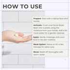 3-in-1 Solid Facial Cleanser, Exfoliator, and Wash-off Mask - Vegan, Cruelty-Free, Plastic-Free, Travel-Friendly, 1 Month Supply (60 Crushable Tablets) in Tin (Calming Beans in Tin)