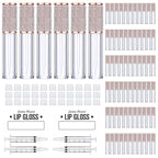 AMORIX 72 Pack 5ml Crystal Rhinestone Lip Gloss Tubes with Wand 5ml Empty Lip Gloss Containers Lipgloss Bottles with Stoppers 4pcs Syringes + Labels for DIY Lip Gloss Balm