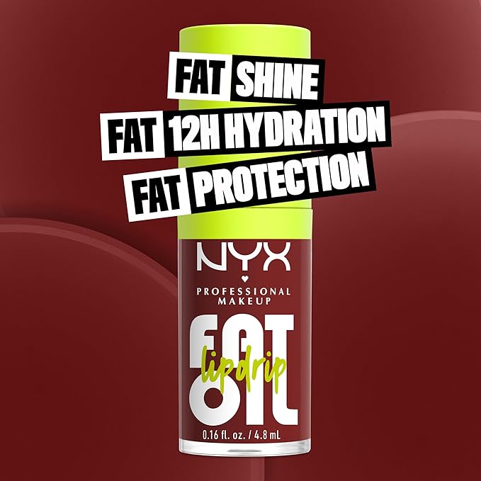 NYX PROFESSIONAL MAKEUP Fat Oil Lip Drip, Moisturizing Lip Oil Gloss, Vegan Tinted Formula, Up to 12 HR Hydration - Inside Scoop (Plum Brown)