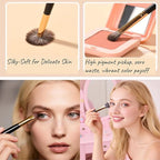 Eyeshadow Makeup Brushes Set with Case 8 PCS Soft Synthetic Hairs Eye Makeup Brushes for Blending Eyebrow Eyeliner Eyeshadow （Black）