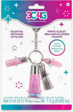 3C4G Celestial Keychain Lip Gloss, Berry Flavor, Lovely Lavender Tint with a Shimmery Finish, for Ages 8 and up by Make It Real