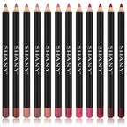 SHANY Dreamy Dozen Matte Lip Liner Set Vegan - Long-Lasting Professional Velvet Cruelty-Free Lipstick Pencils Pens in Varying Shades - Pack of 12