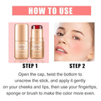 2PCS Jelly Blush Stick, Multi-Purpose Lip & Cheek Stick, Waterproof jelly tint, Moisturizing Cooling Water Jelly Tint Long Lasting cheek stain & lip tint for Women and Girls 02#