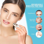 Rechargeable Eyebrow and Facial Hair Remover for Women - 2 in 1 Razor with Built-in LED Light for Painless Hair Removal