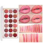 Lip Gloss Palette, 18 Colors Dard Red Pink Nude Brown Lip Makeup Pallet Kit, Pro Women Lip Color Palette with Soft Silicon Brush, Lip Present Set for Teen Girl, Mum, Daughter, Friend, Sister
