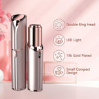 Facial Hair Remover for Women - as Seen on TV Painless Face Shaver - Electric Hair Removal Device for Face Lips Peach Fuzz with Light (Rose Gold)