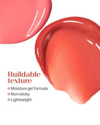 THESAEM Saemmy's Ade Shot Tint - Korean Lip Tint, Water Gel Lip Stain with Plump Glowy Moisturizing Finish, Buildable Radiant Gloss, Long-Lasting Comfort, 0.1 fl.oz. (10 Peach Palm)