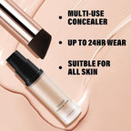 2pcs Liquid Concealer Set with Brush,Full Cover,Concealer W