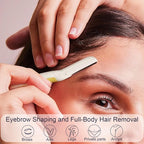 Face Razors for Women, Reusable Handle with 19 Microblades, Dermaplane Razor for Women Face, Eyebrow & Facial Razors, Peach Fuzz Remover, Gentle Exfoliating, for Sensitive Skin (Solar Veil)