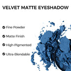 Erinde Single Dark Blue Matte Eyeshadow Palette, High Pigmented Eye Shadow Powder, Long Lasting, Ultra-Blendable, Intense Color
