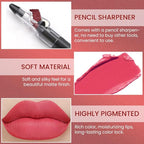 Peach Pink Crayon Matte Lipstick Lip Liner Pencil, Moisture Smooth Lipstick Pencil, With pencil sharpener Sharpenable Lip Pencil, Ultimate Lip Crayon for Women Smudgeproof Waterproof 13#