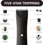 MERIDIAN Slimmer Trimmer – Electric Razor for Women, Bikini Line & Pubic Hair Trimmer, Rechargeable & Waterproof, Painless, Flawless Shave for Sensitive Skin, Gentle, Quiet & Travel-Friendly, Onyx