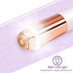 Portable Facial Hair Remover for Women – Painless, Fast & Precise Flawless Electric Razor & Epilator for Face, Lips, Chin Hair Removal – 18K Gold-Plated, 360° LED Light