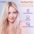 Sulfate Free Brass Toning Purple Shampoo and Conditioner Set for Blondes, Brown Highlighted, or Bleached Hair, Shampoo for Blondes Infused with Purple Rice Extract (16 fl oz each)