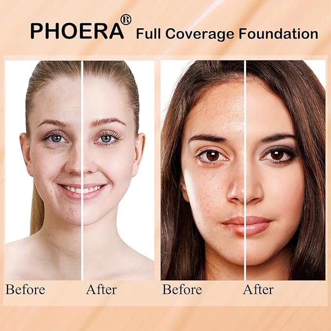 PHOERA Foundation,6Pcs Matte Liquid Lipstick Makeup