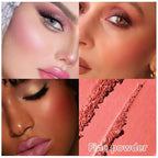 Quads Blush Makeup Palette, Matte Pressed Powder Blushes Palette, Lip & Face Paint Palette for Women, Lasting Light Pink & Hot Pink Peach and Deep Red, Platillo de rubores de cuatro colores