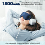 Heated Eye Mask for Dry Eyes, Cordless Warm Eye Compress for Blepharitis, Styes, 1500mAh Large Battery Capacity, Washable Cover, Gifts for Family and Friends (Blue)